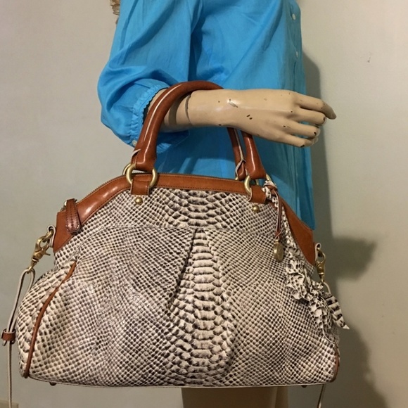 Brahmin Handbags - BRAHMIN Black Java Snake Embossed LOUISE ROSE